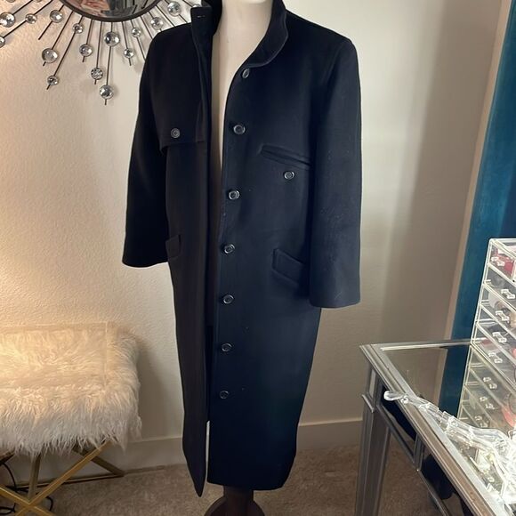 harré benard BENABB HELTZMAN woman’s Black Wool Coat | petite | vintage - Picture 4 of 10